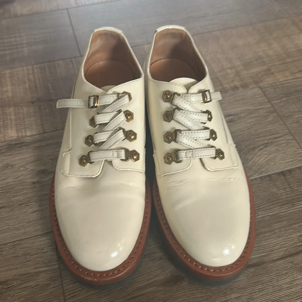 Christian Dior leather cream Oxford shoes size 37